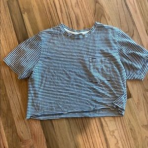 Jungmaven cropped hemp striped tee